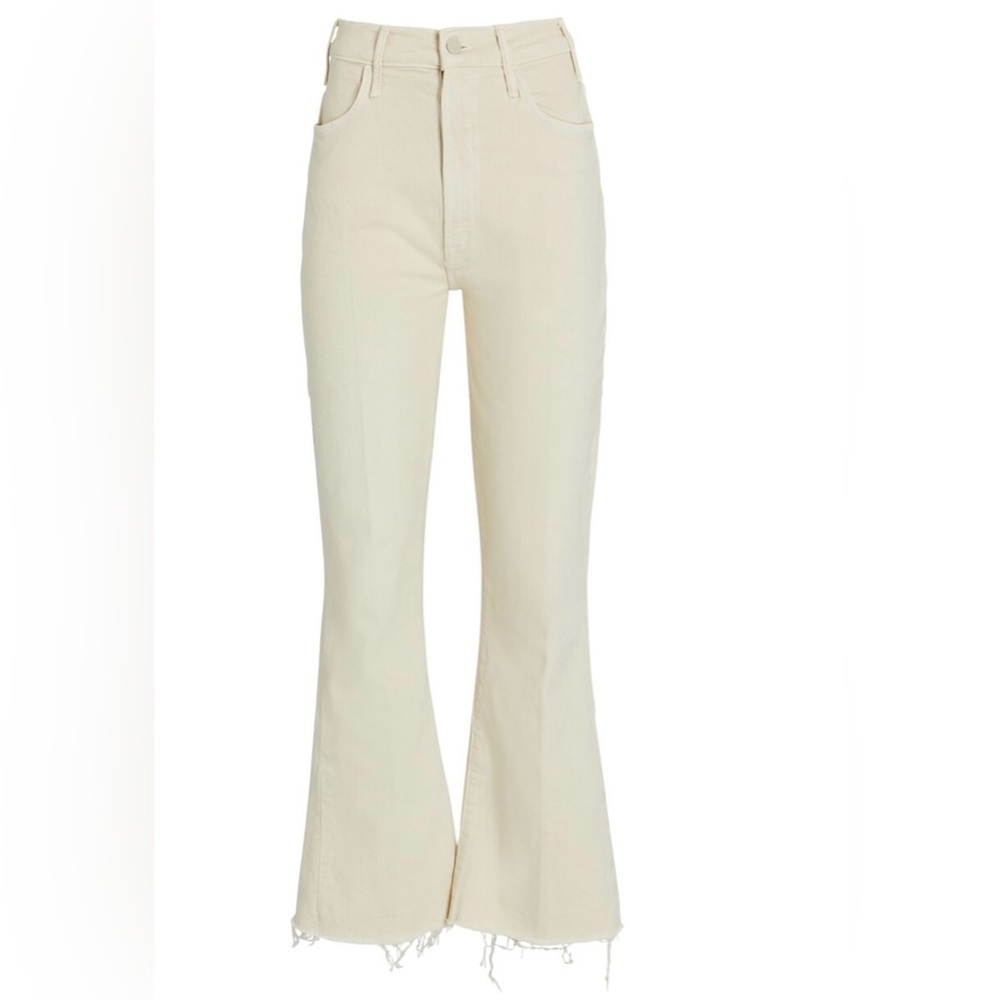 Mother hustler ankle fray in cream
